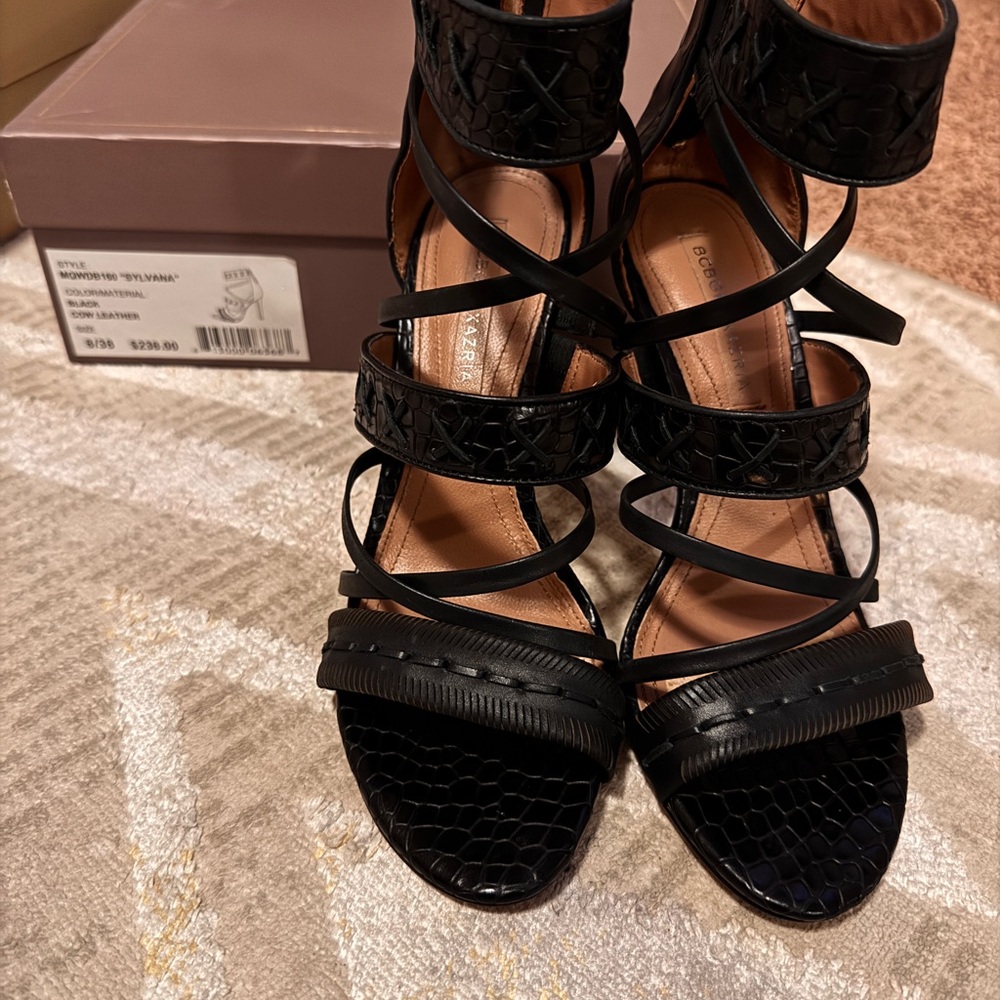 BCBGMaxAzria Black Strappy Heels